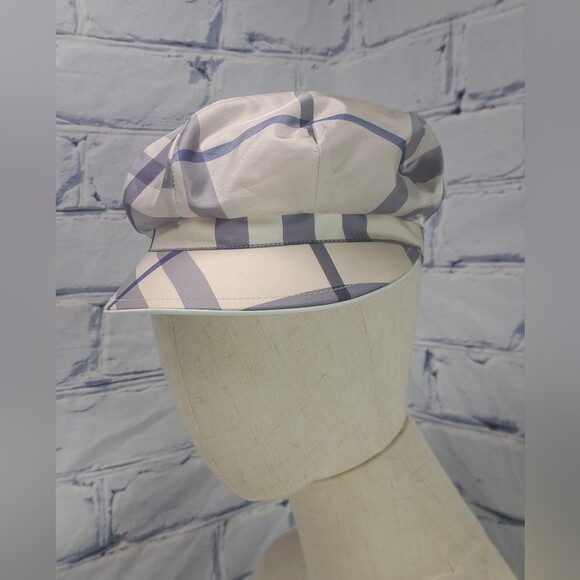 Burberry Womens Newsboy Hat Cap Purple Nova Check England Vintage Y2K 90s Small main image 10